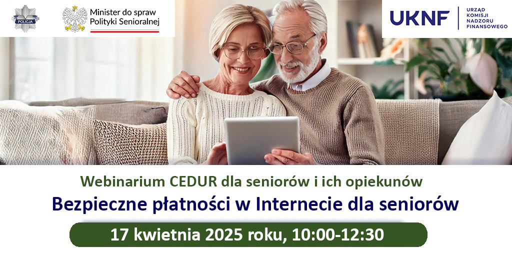 Grafika webinarium CEDUR dla seniorów i ich opiekunów 17 kwietnia 2025 roku 93065