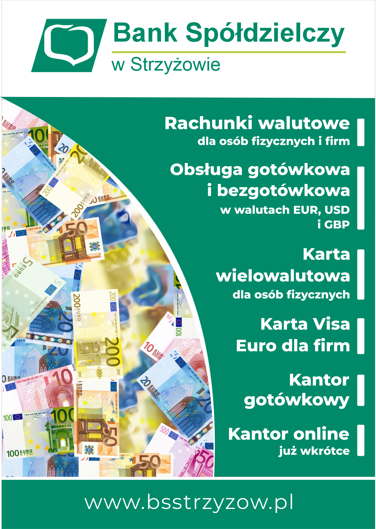 Rachunki walutowe EUR, USD i GBP