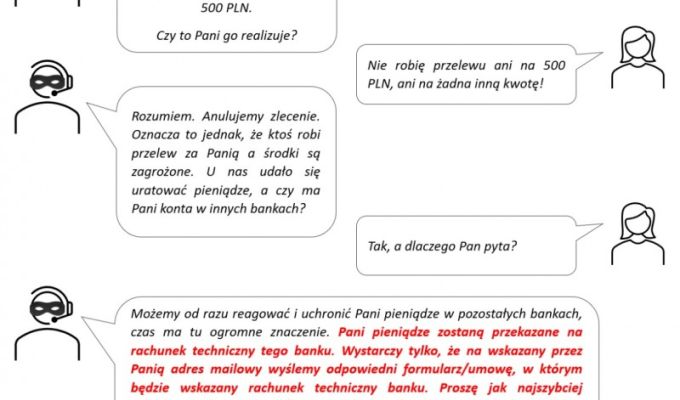 Uważaj na kontakt telefoniczny, sms, email